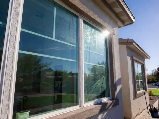Streak-Free Exterior Window Cleaning in Chandler: Battling Sun and Wind Damage
